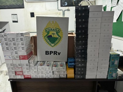 PRE apreende grande quantidade de produtos eletr&ocirc;nicos na PR-855 em Bandeirantes