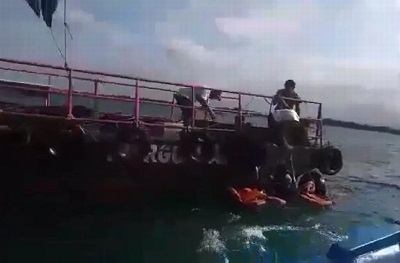 T&aacute;xi n&aacute;utico com 19 pessoas naufraga na Ba&iacute;a de Paranagu&aacute;; mulher morre e beb&ecirc; &eacute; resgatado