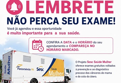 BANDEIRANTES LAN&Ccedil;A PROJETO SESC SA&Uacute;DE MULHER E INICIA ATENDIMENTO DE 422 MULHERES