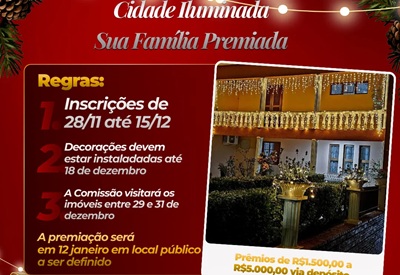 CONCURSO “CIDADE ILUMINADA, SUA FAMÍLIA PREMIADA 2025”