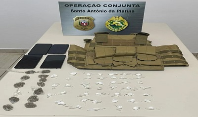 Opera&ccedil;&atilde;o conjunta apreende drogas e prende traficante em Santo Ant&ocirc;nio da Platina