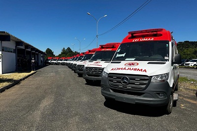 Paran&aacute; recebe 15 ambul&acirc;ncias do Minist&eacute;rio da Sa&uacute;de para servi&ccedil;o de urg&ecirc;ncia e emerg&ecirc;ncia